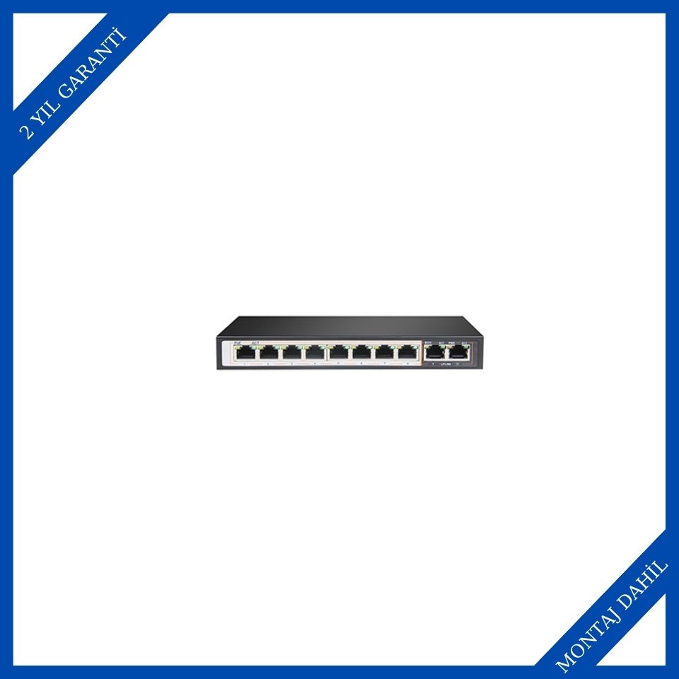 Tiandy PS-1008E-2G 8 Port Yönetilmeyen AI POE Switch