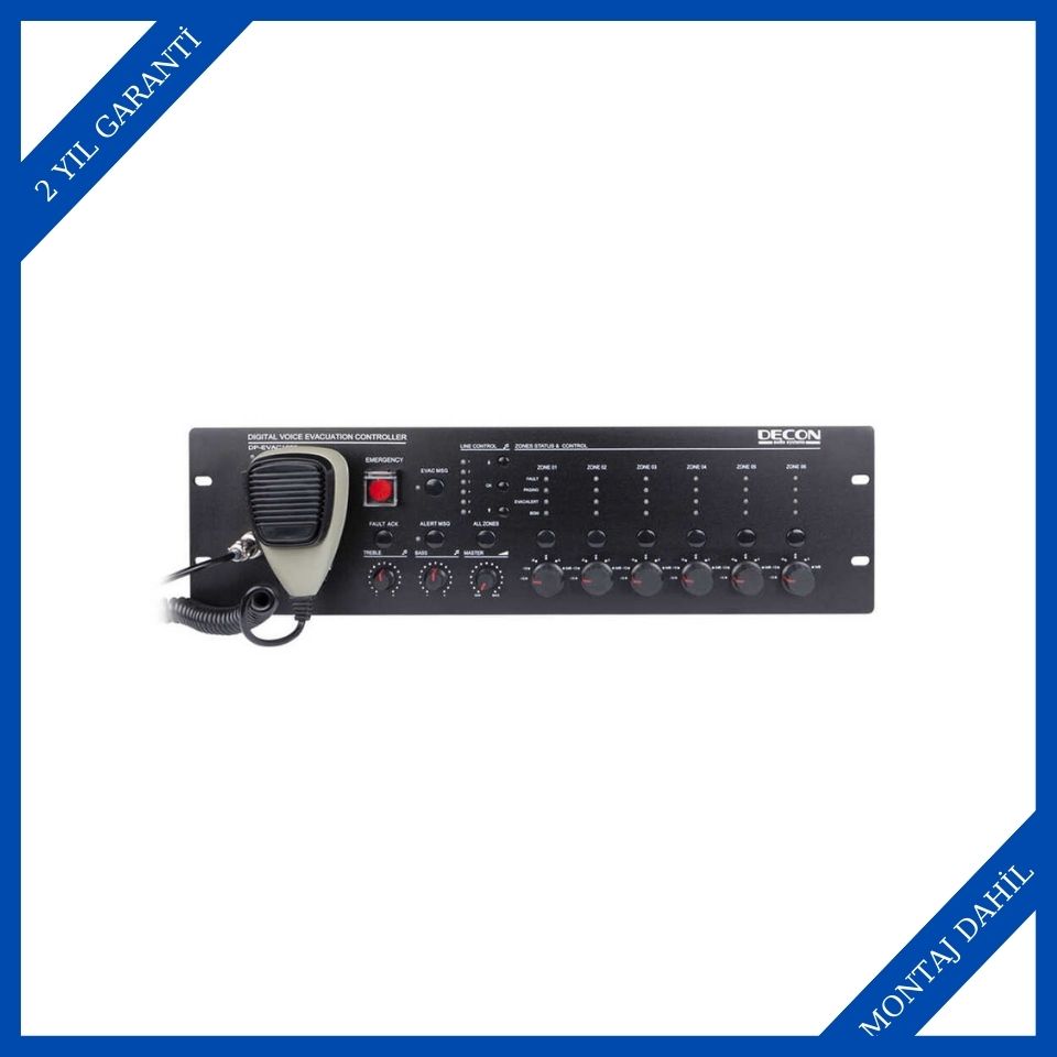 Decon DP-EVAC1000 6 Zone EVAC Kontrol Ünitesi