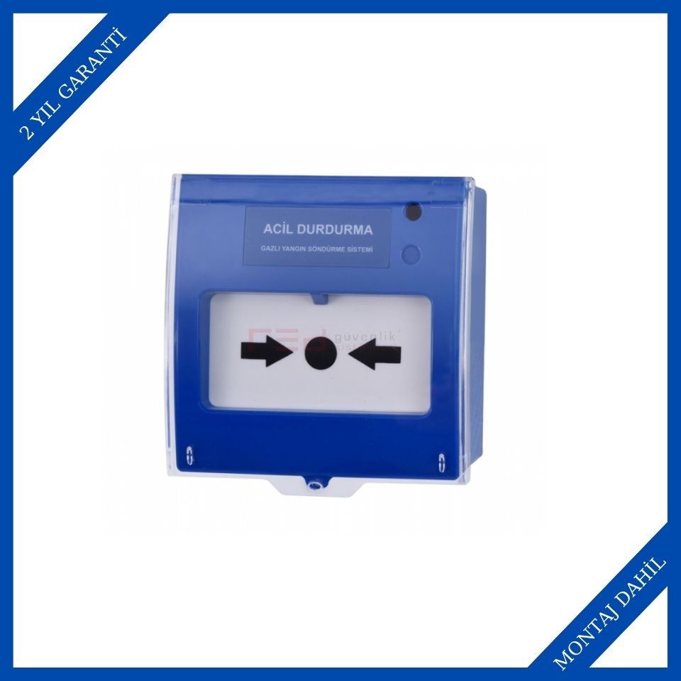 Teknim TFB-3165 B Acil durum butonu, gazlı yangın söndürme sistemleri için