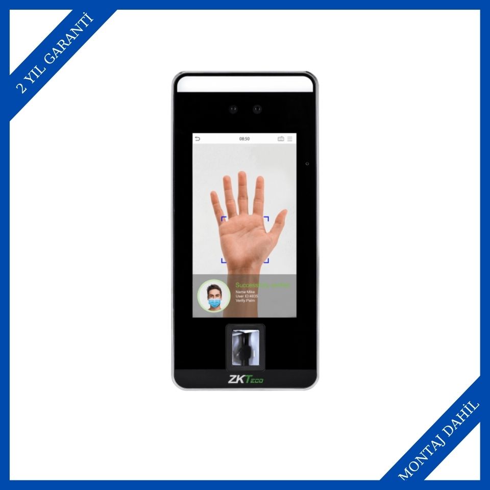 ZKTeco SpeedFace-V5L[P] Avuç İçi & Yüz Tanıma Terminali