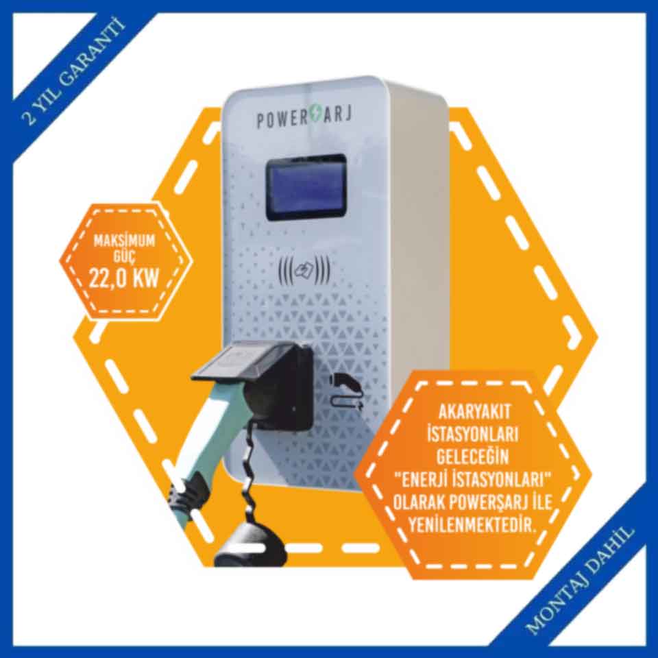 Powerşarj 22 kW Pro-Connected Model AC Şarj İstasyonu