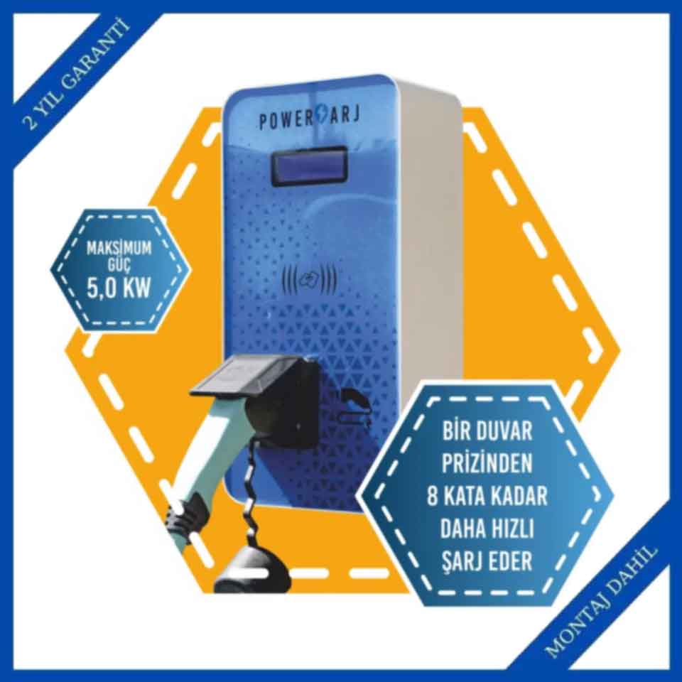 Powerşarj 5 kW Basic Model AC Şarj İstasyonu