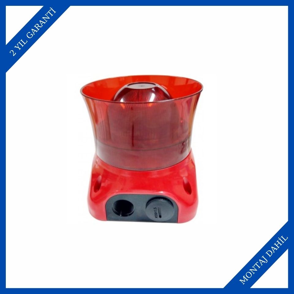 Global Fire Valkyrie ASBI IP65 Adreslenebilir İzolatörlü Kırmızı Siren Flaşör