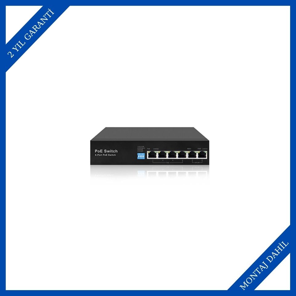 Tiandy PS-1004E-2E 4 Port Yönetilmeyen AI POE Switch