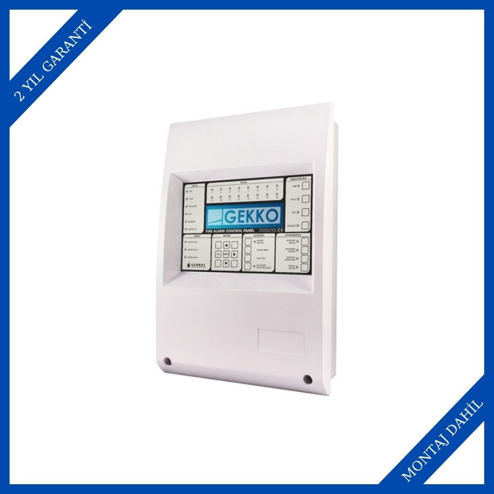 Global GEKKO+2 2 Loop Yangın Kontrol Paneli 250 Adres