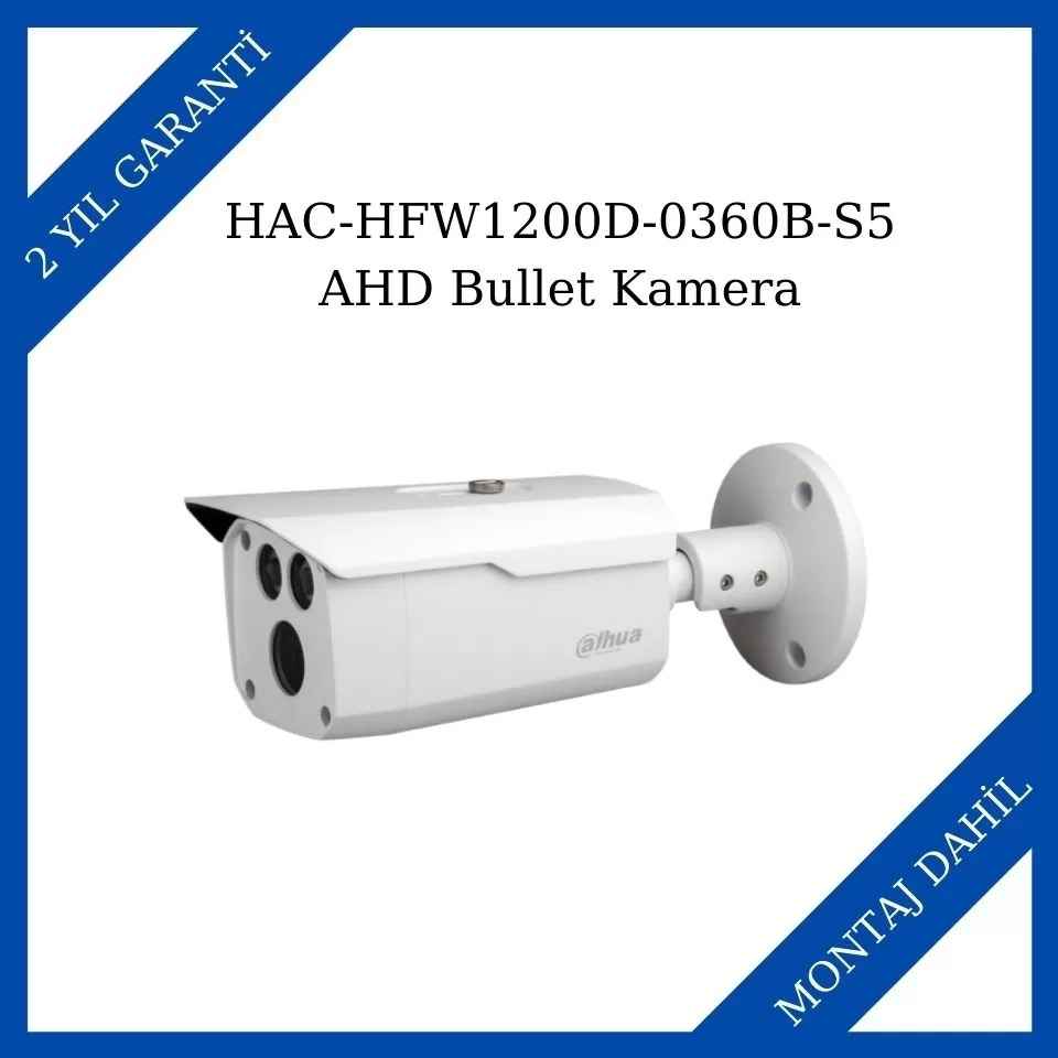 Dahua HAC-HFW1200D-0360B-S5 Ahd Bullet Kamera