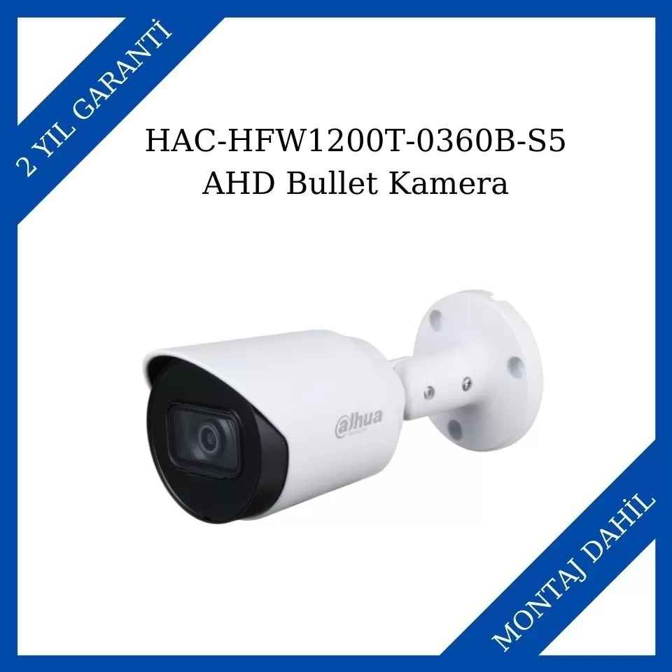 Dahua HAC-HFW1200T-0360B-S5 Ahd Bullet Kamera