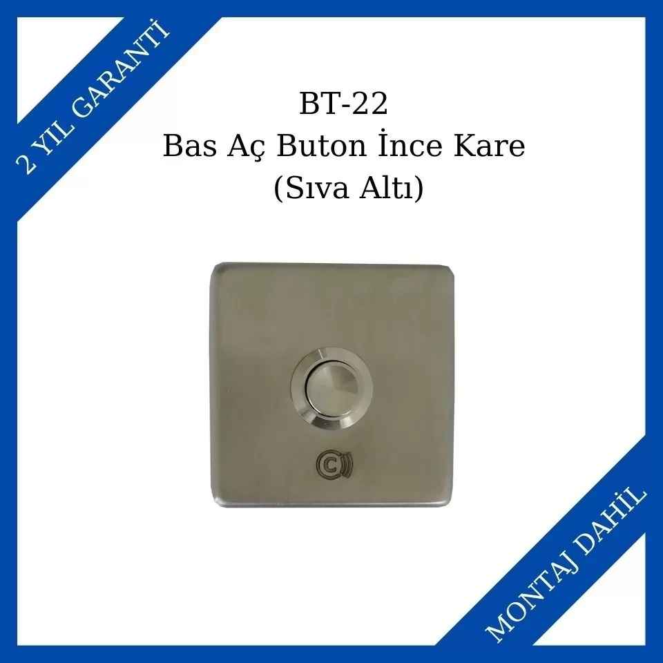 Makim BT-22 Bas Aç Buton İnce Kare (Sıva Altı)