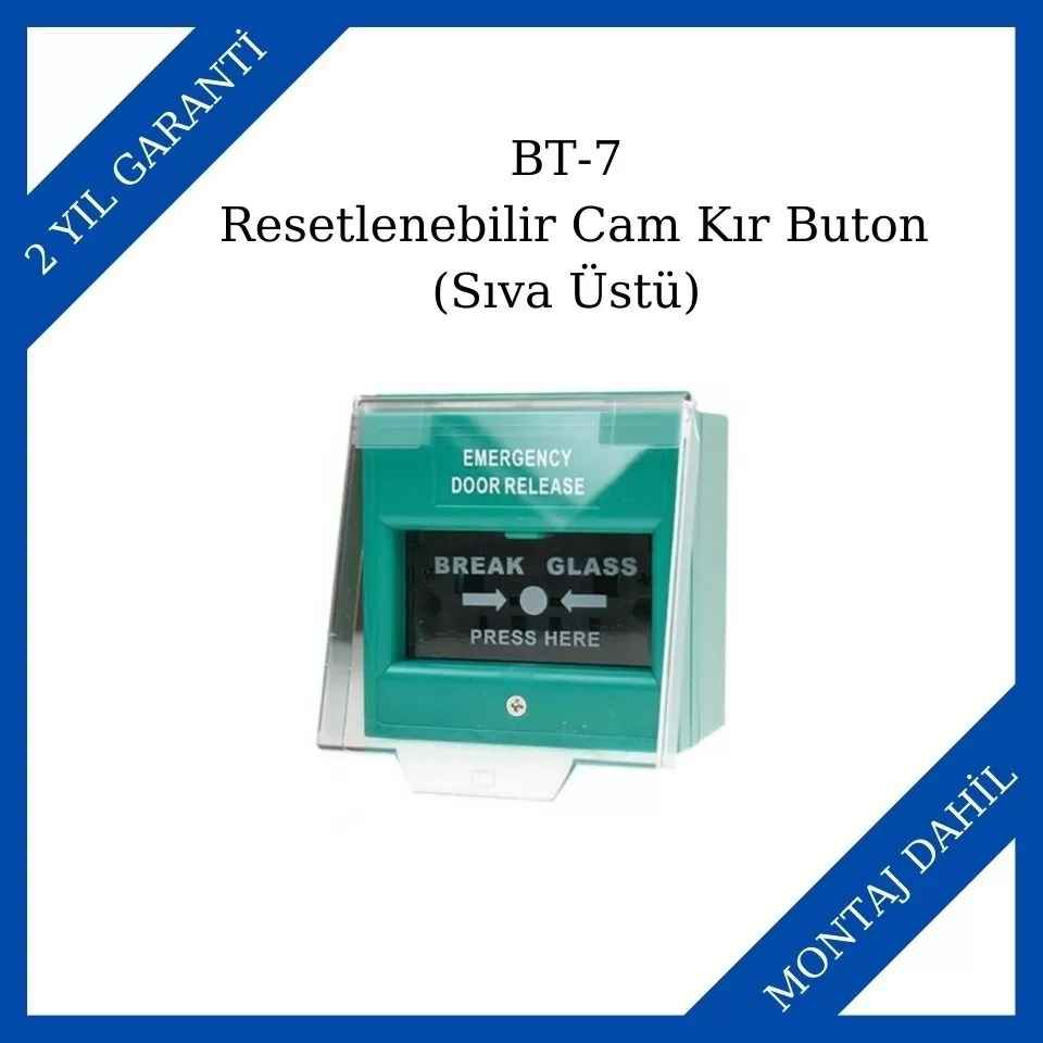 Makim BT-7 Resetlenebilir Cam Kır Buton (Sıva Üstü)