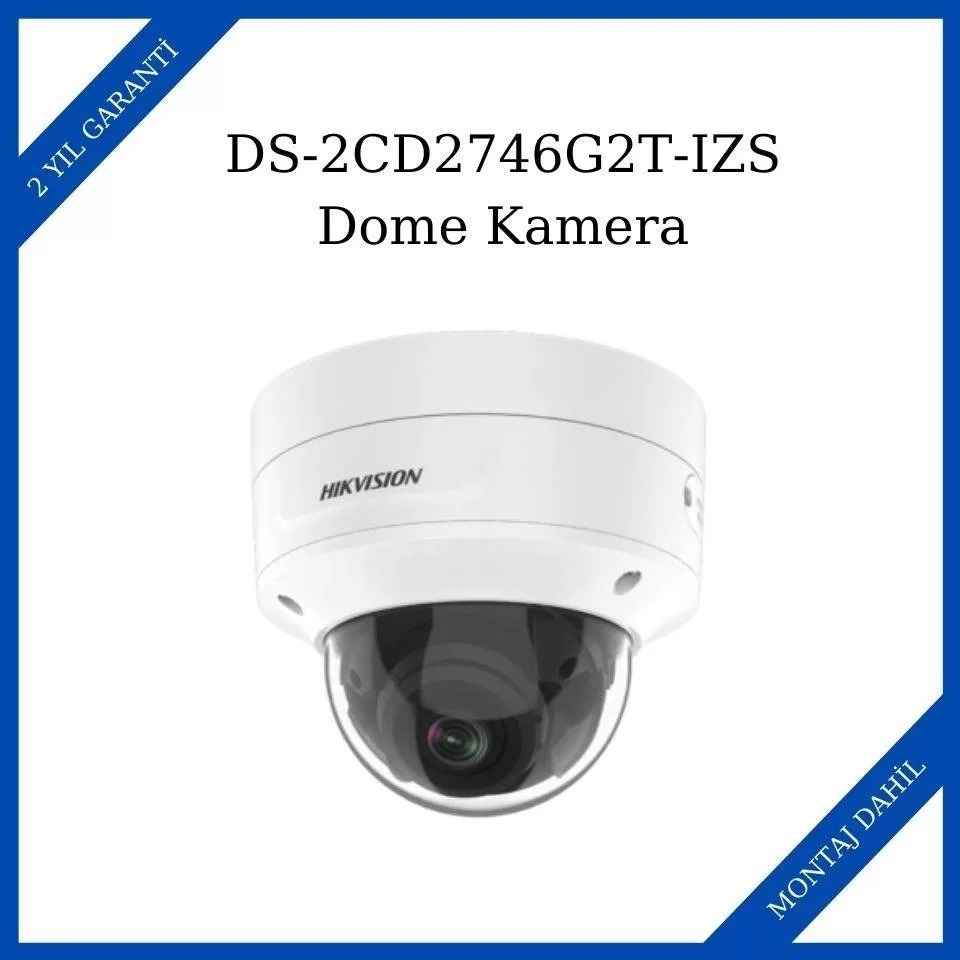 Hikvision DS-2CD2746G2-IZS 4 MP 2.8-12mm IP Dome Güvenlik Kamerası