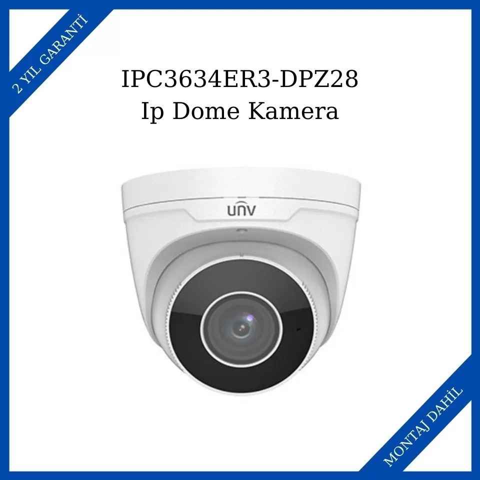 Uniview IPC3634ER3-DPZ28 Ip Dome Kamera