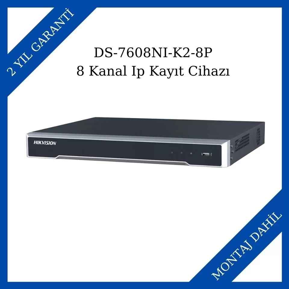 Haikon/Hikvision DS-7608NI-K2-8P 8 Kanal Ip Kayıt Cihazı