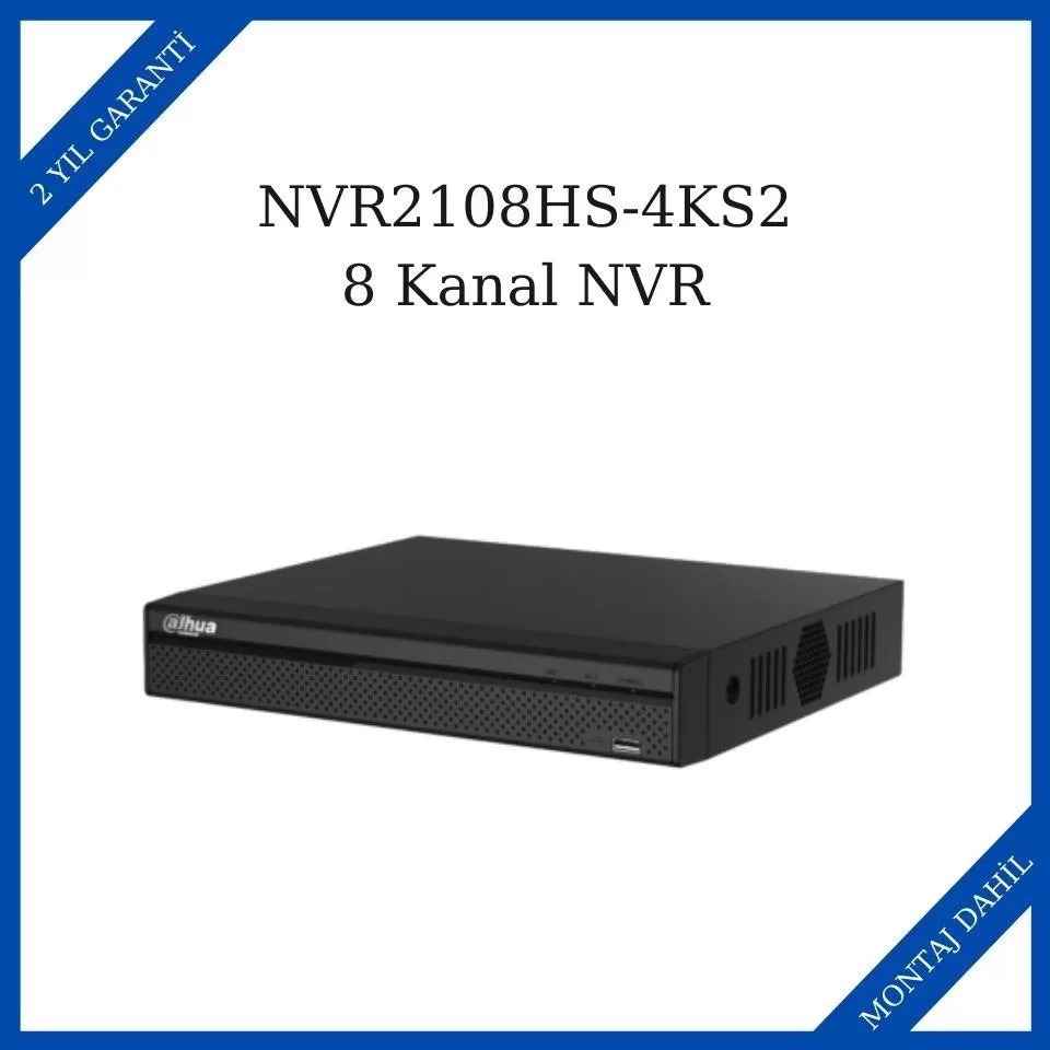 Dahua NVR2108HS-4KS2 8 Kanal Kompakt 1U Lite 4K H.265 Network Video Kaydedici