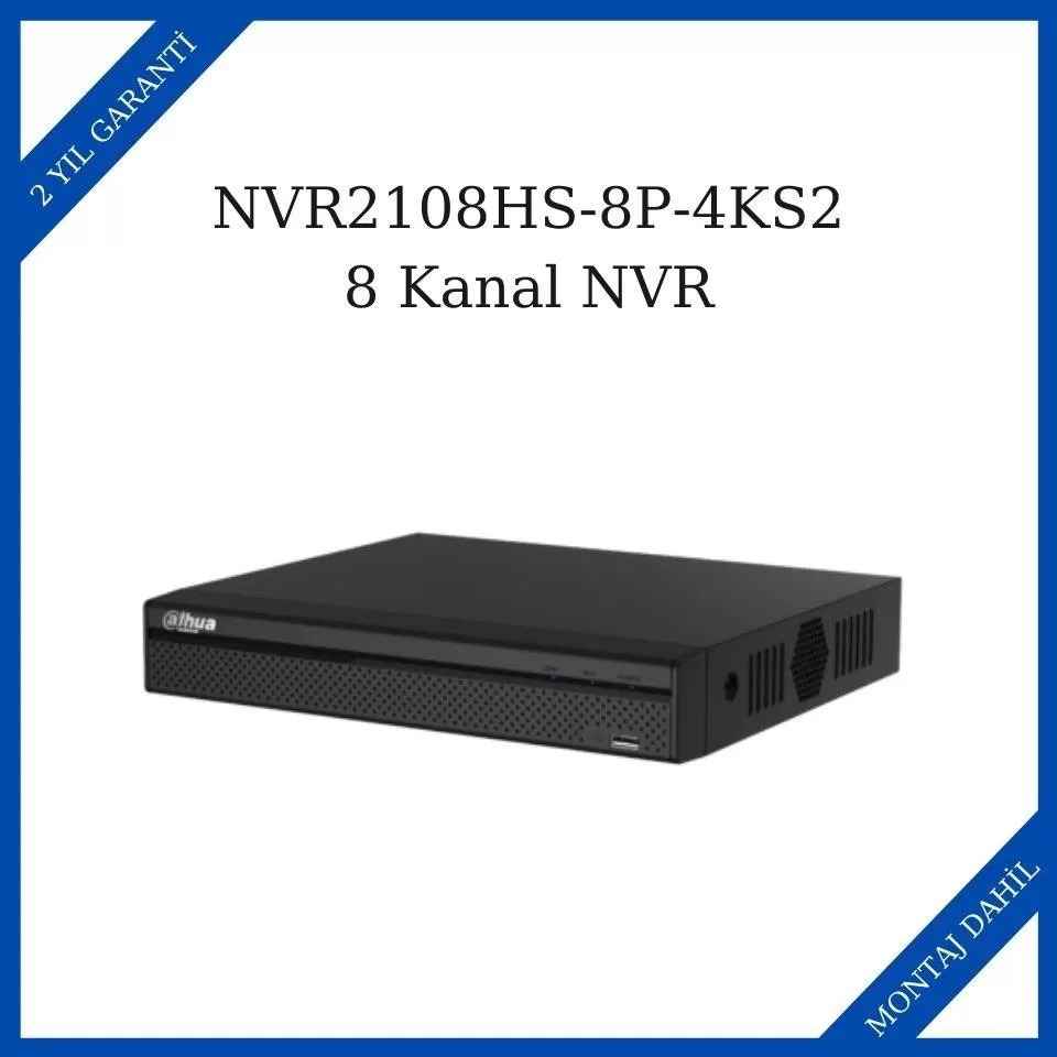 Dahua NVR2108HS-8P-4KS2 8 Kanal Kompakt 1U 8PoE Lite 4K H.265 Network