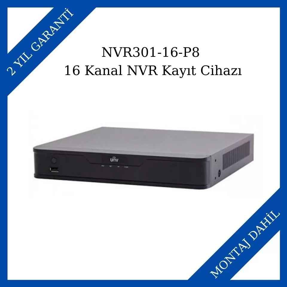 Uniview NVR301-16-P8 16 Kanal NVR Kayıt Cihazı
