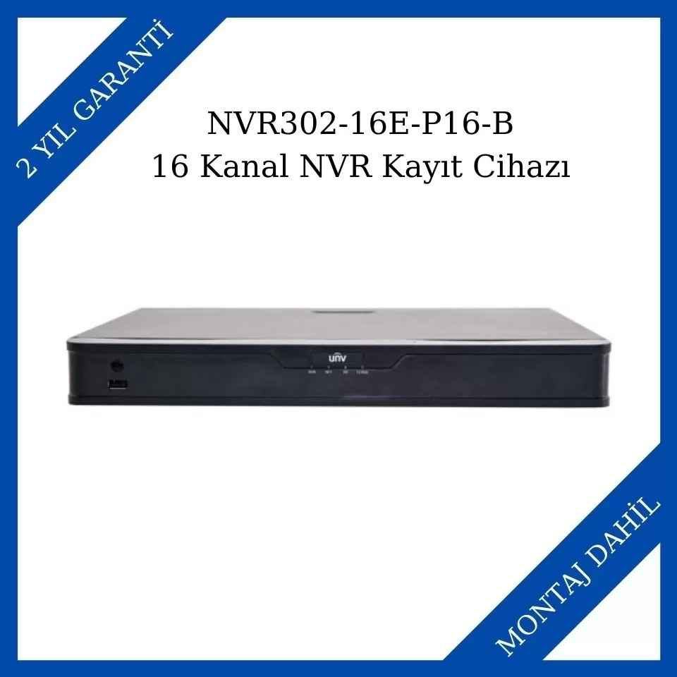 Uniview NVR302-16E-P16-B 16 Kanal NVR Kayıt Cihazı