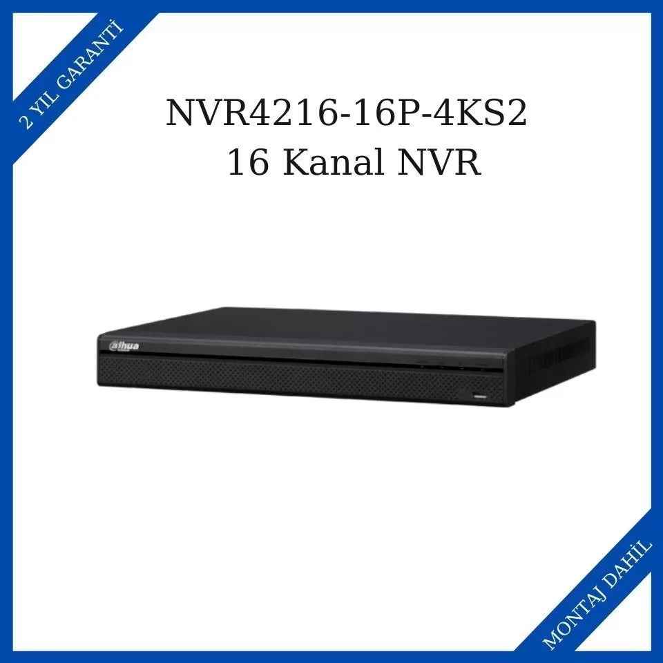 Dahua NVR4216-16P-4KS2 16 Kanal 1U 16PoE 4K&H.265 Lite Network Video
