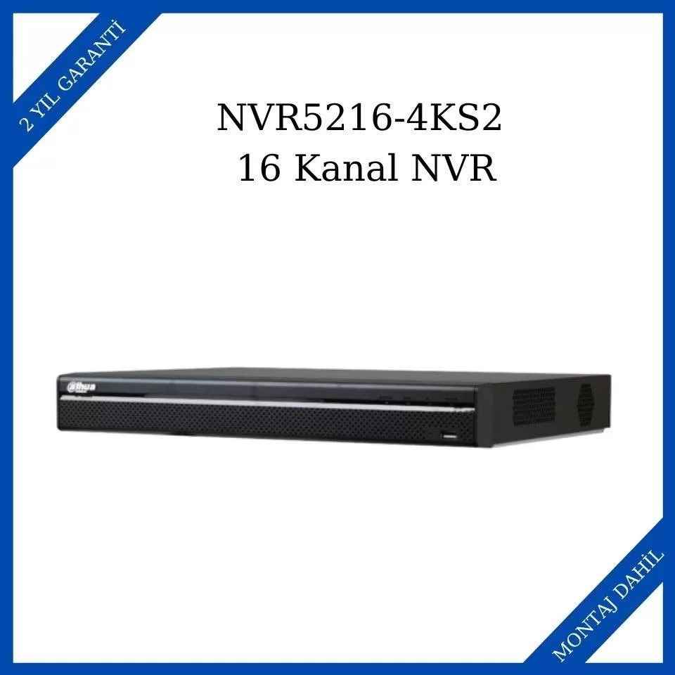Dahua NVR5216-4KS2 16 Kanal 1U 4K ve H.265 Pro Network Video Kaydedici