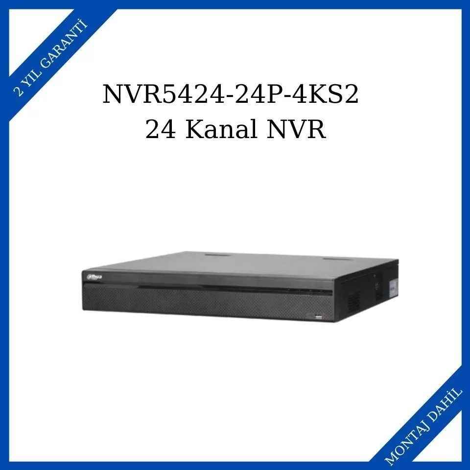 Dahua NVR5424-24P-4KS2 24 Kanal 1.5U 24PoE 4K&H.265 Pro Network Video Kayıt