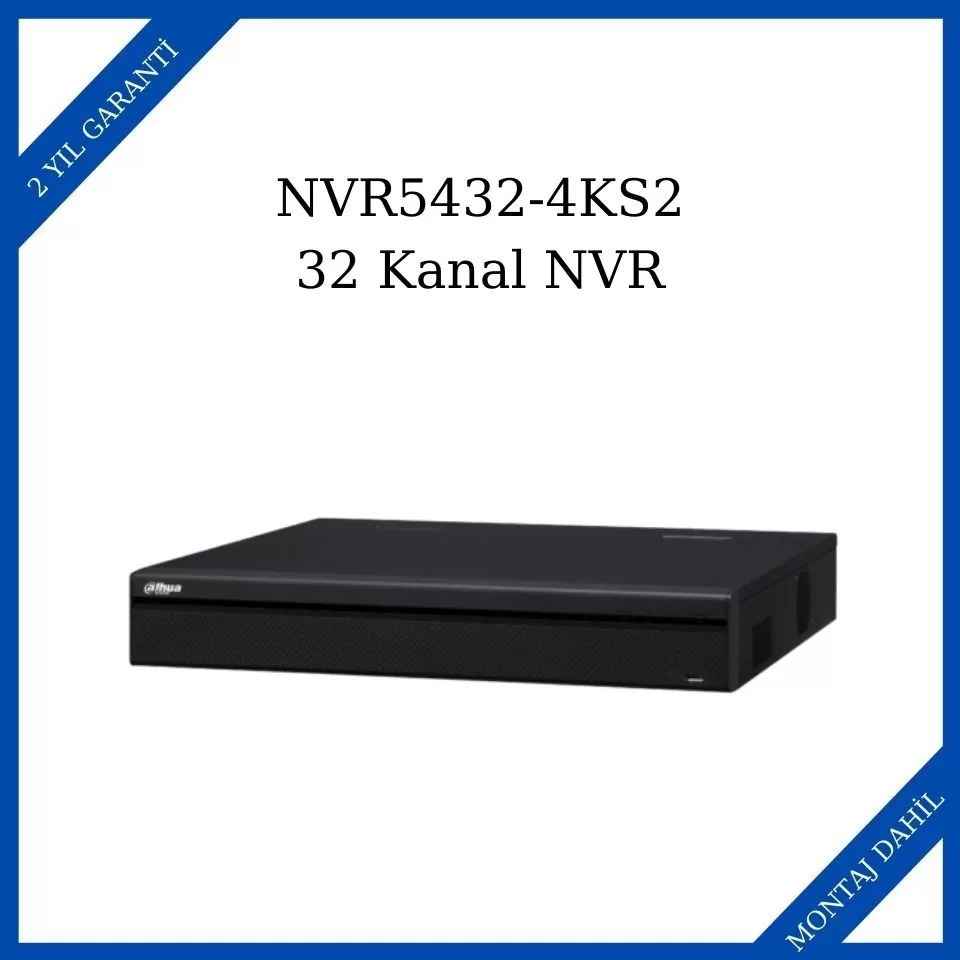Dahua NVR5432-4KS2 32 Kanal 1U 4K & H.265 Pro Network Video Kaydedici