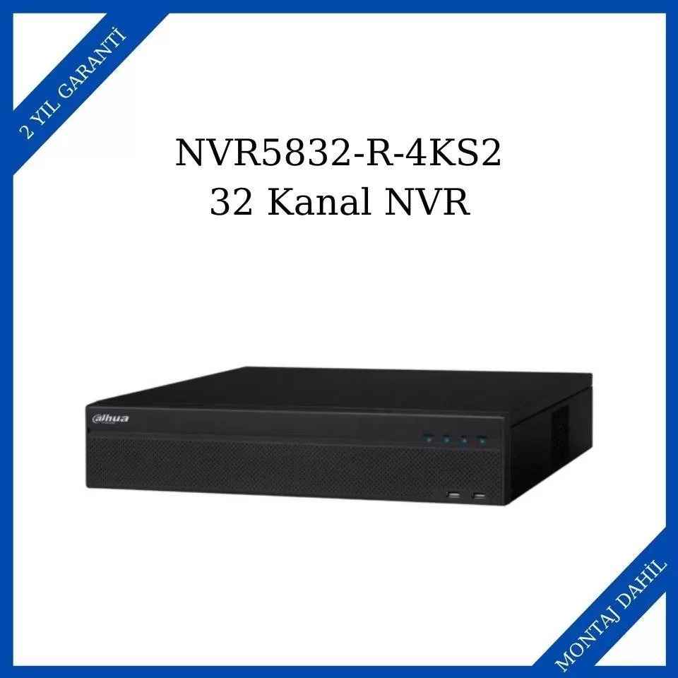 Dahua NVR5832-R-4KS2 32 Kanal 2U 4K&H.265 Pro Network Video Kaydedici