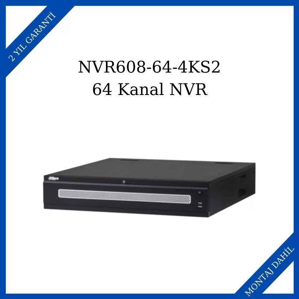 Dahua NVR608-64-4KS2 64 Kanal 2U 8HDD Ultra Serisi Network Video Kaydedici