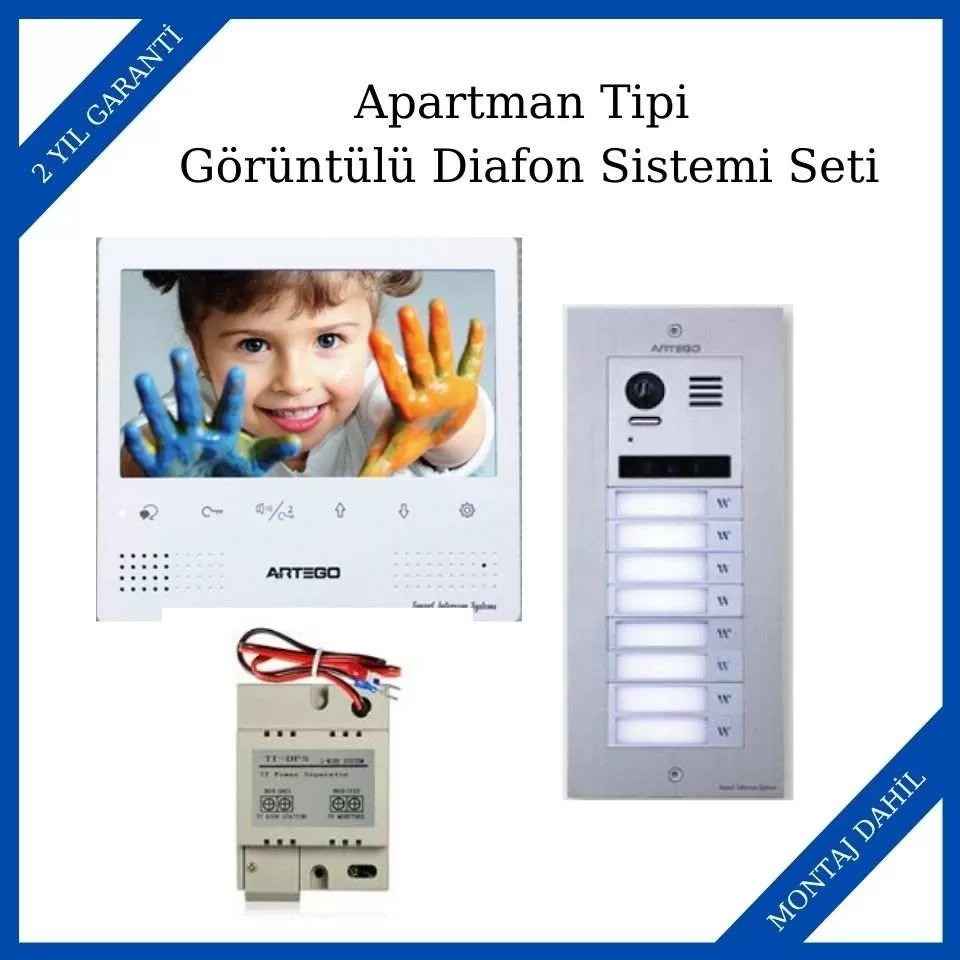 Artego Apartman Tipi Görüntülü Diafon Sistemi Seti