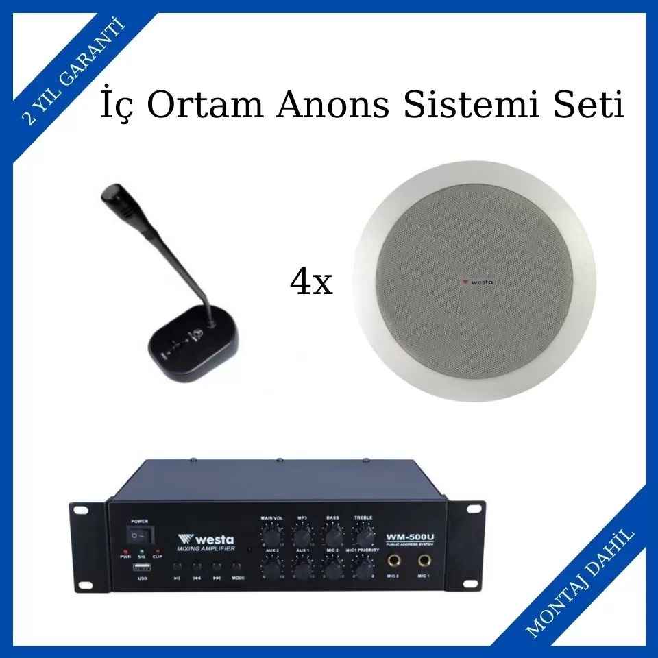 Westa İç Ortam Anons Sistemi Seti