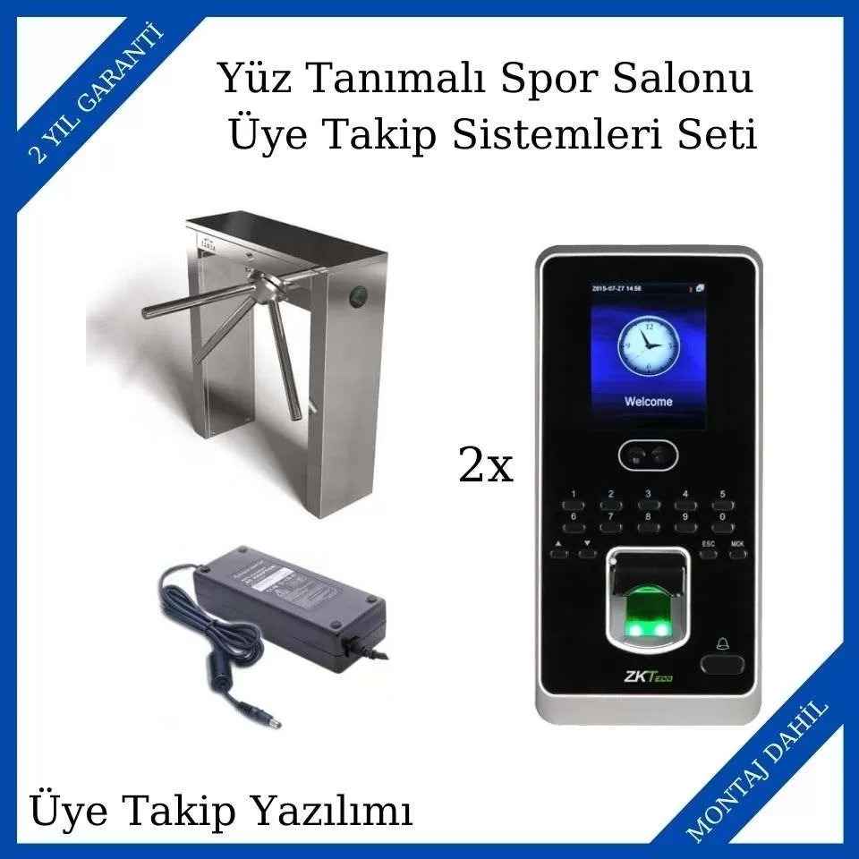  Yüz Tanımalı Spor Salonu Üye Takip Sistemleri Seti