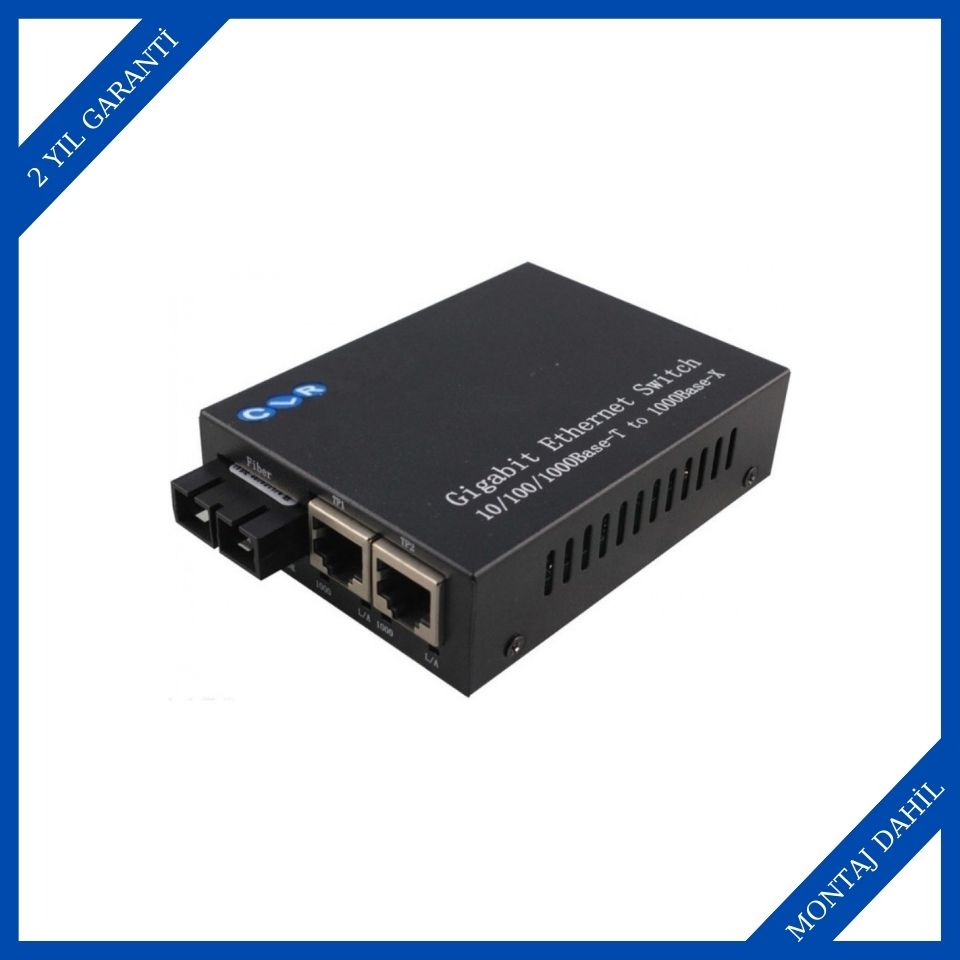 CLR Networks CLR-MCG-21SC 2 Port Gigabit Ethernet Fiber Optik Media Converter 